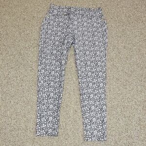 Michael Michael Kors Black and White Floral Pull On Pants Womens Sz Medium